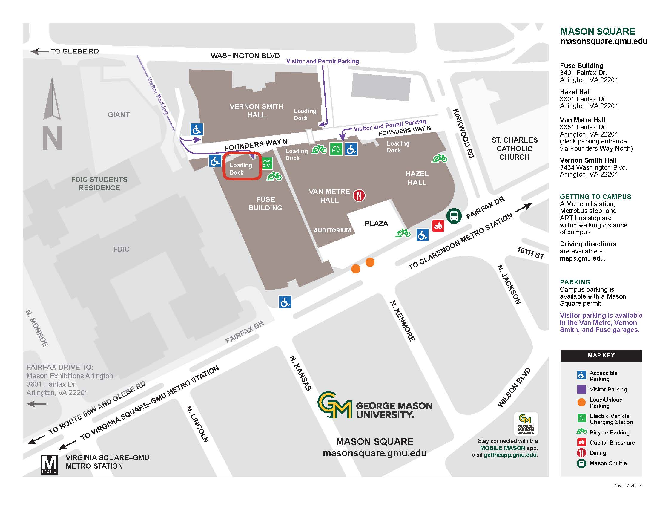 Mason Square campus parking map